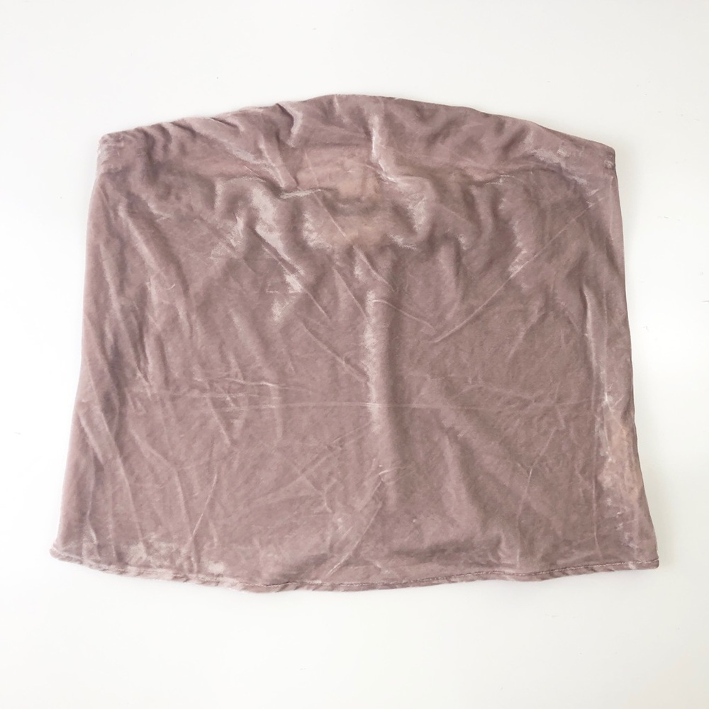 NEW By Anthropologie The Tilda Strapless‎ Top Velvet Edition Size M Lavender